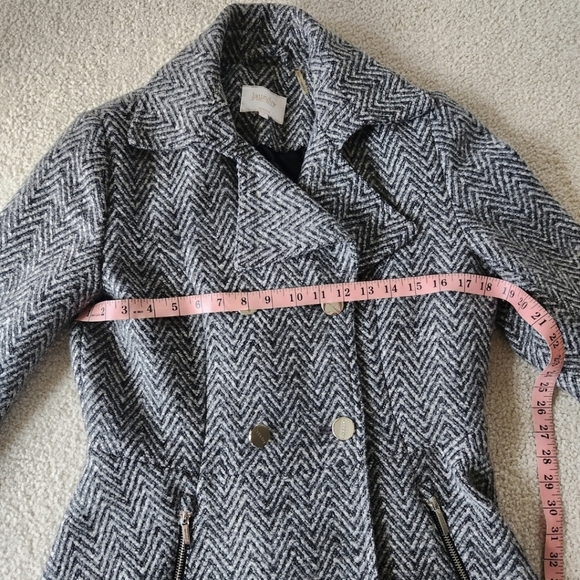 Laundry by Shelli Segal Herringbone Wool-Blend Fit & Flare Coat Medium - Picture 7 of 14